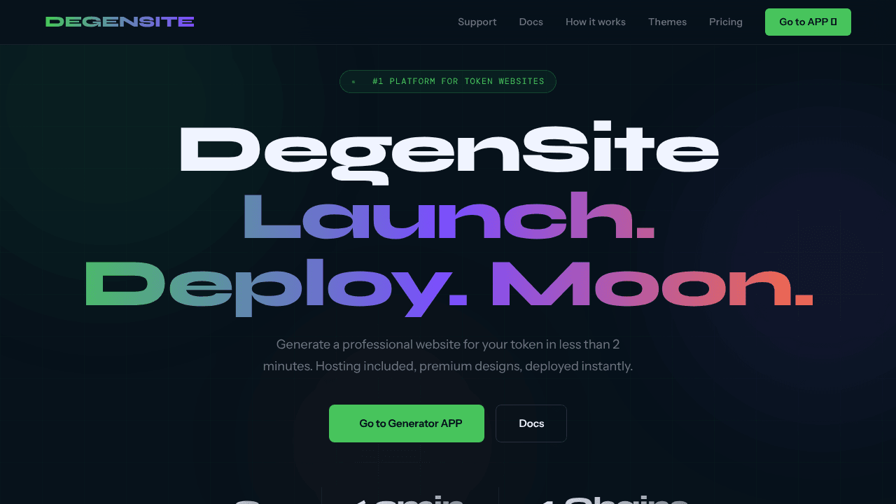 DegenSite - Your Token site in 2 Minutes