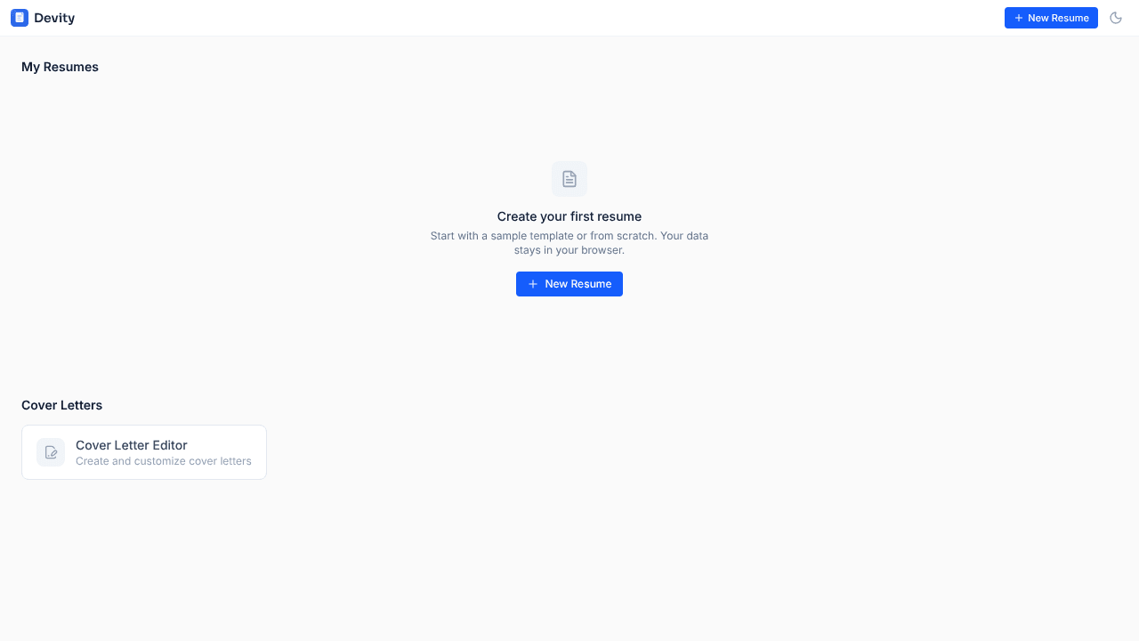 Devity Resume