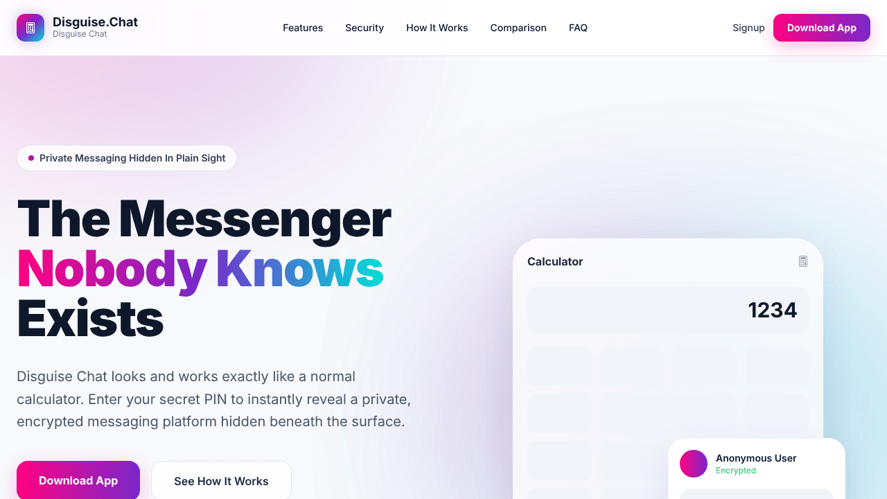 Disguise Chat — Secret Messenger App