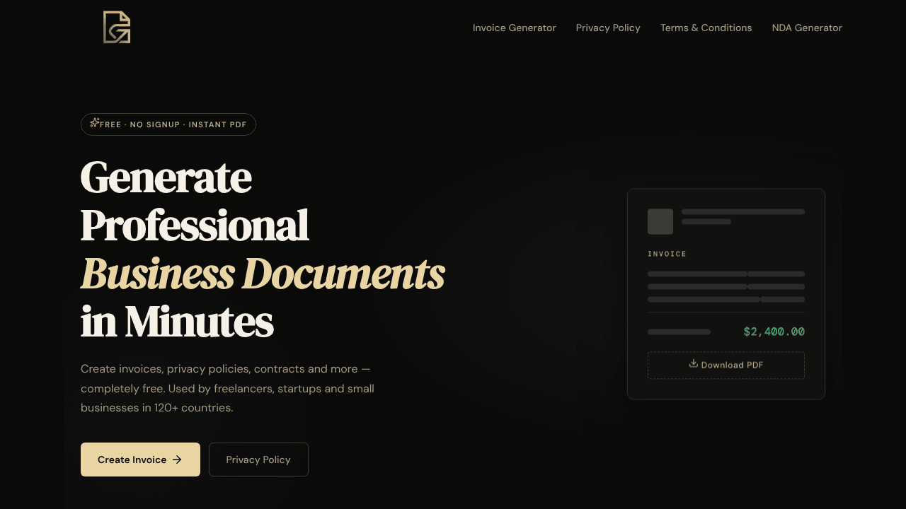 DocGen — Free Invoice Generator
