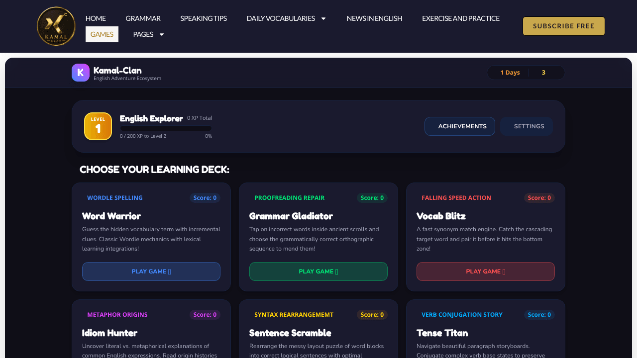 EnglishHubPlus Games