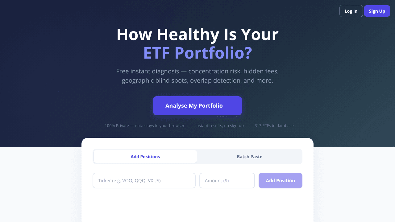 ETF Portfolio Analyser