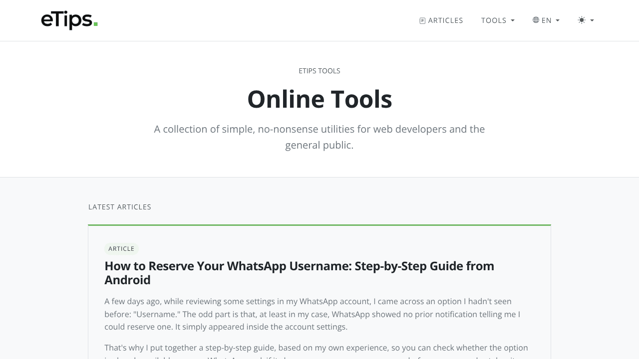 eTips Tools