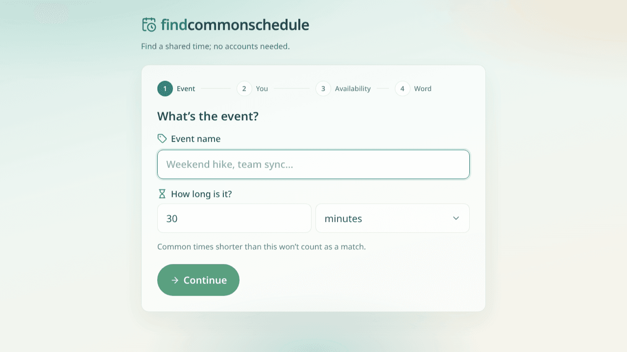 findcommonschedule