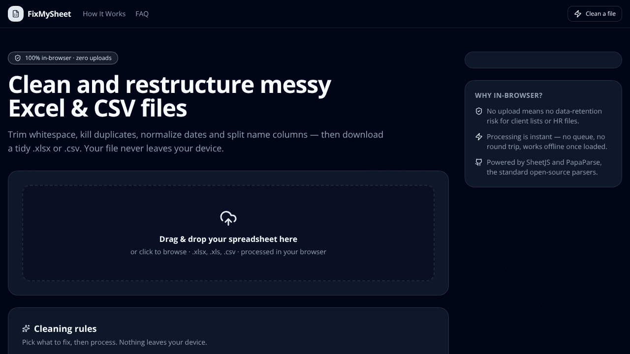 FixMySheet