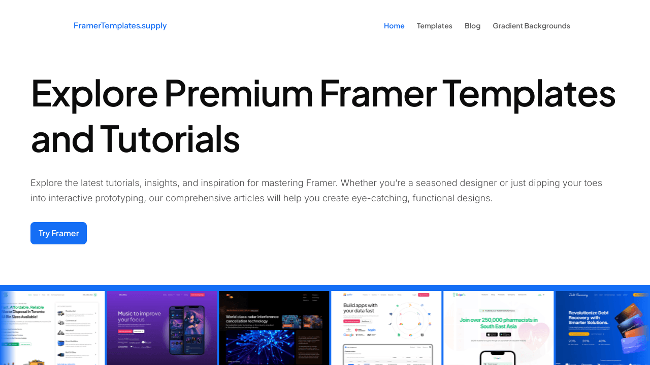 Framer Templates Supply