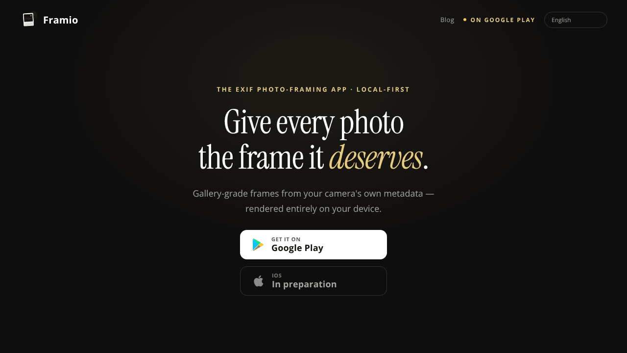 Framio — EXIF Photo Frames
