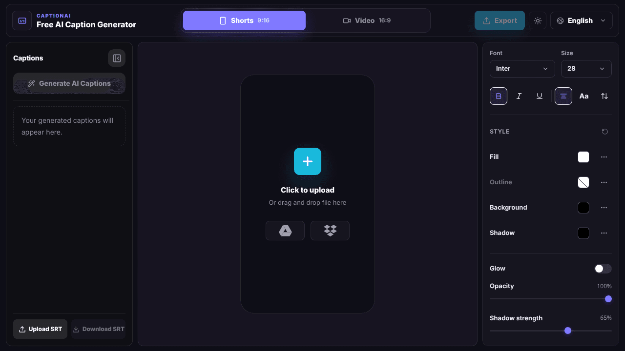 Free AI captions &  video translation