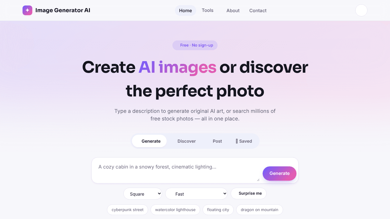 Free AI image generator