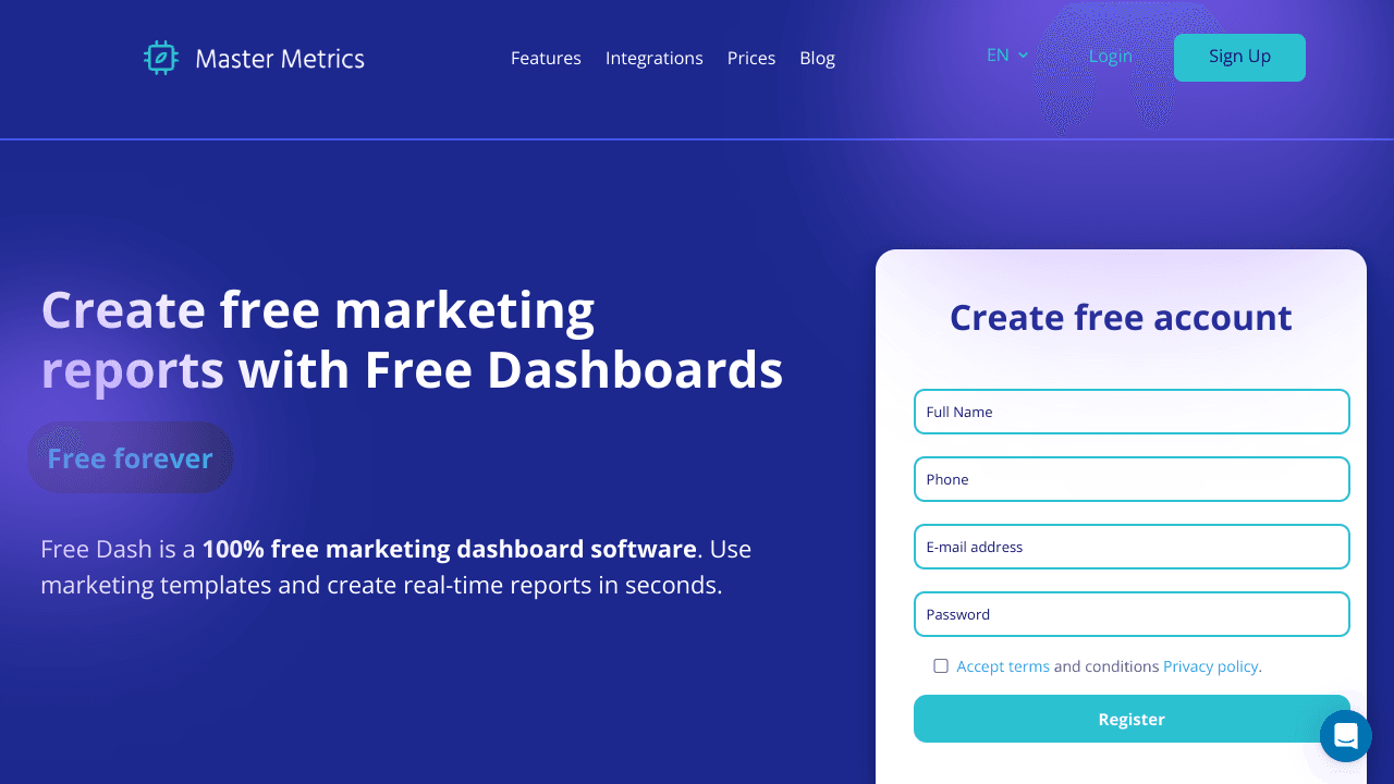 Free Dashboards by Master Metrics