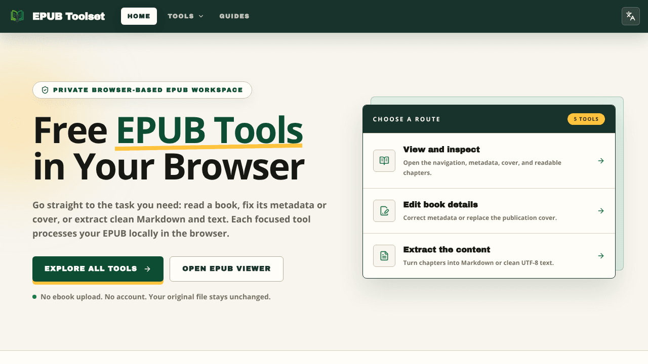 Free EPUB Tools Online