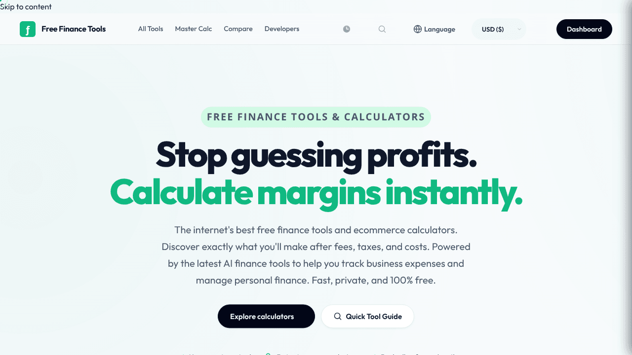 Free Finance Tools