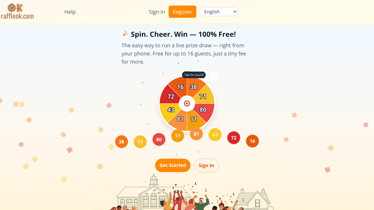 Free live raffle wheel & number draw 