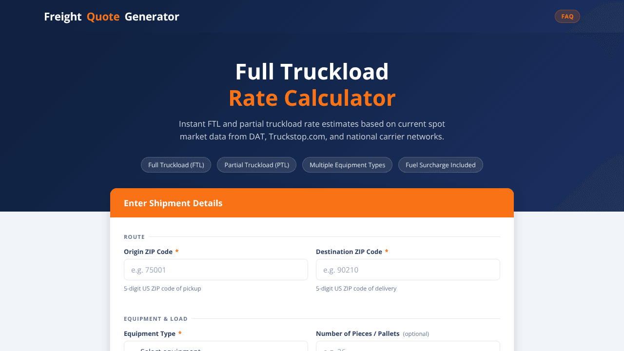 Freight Quote Generator