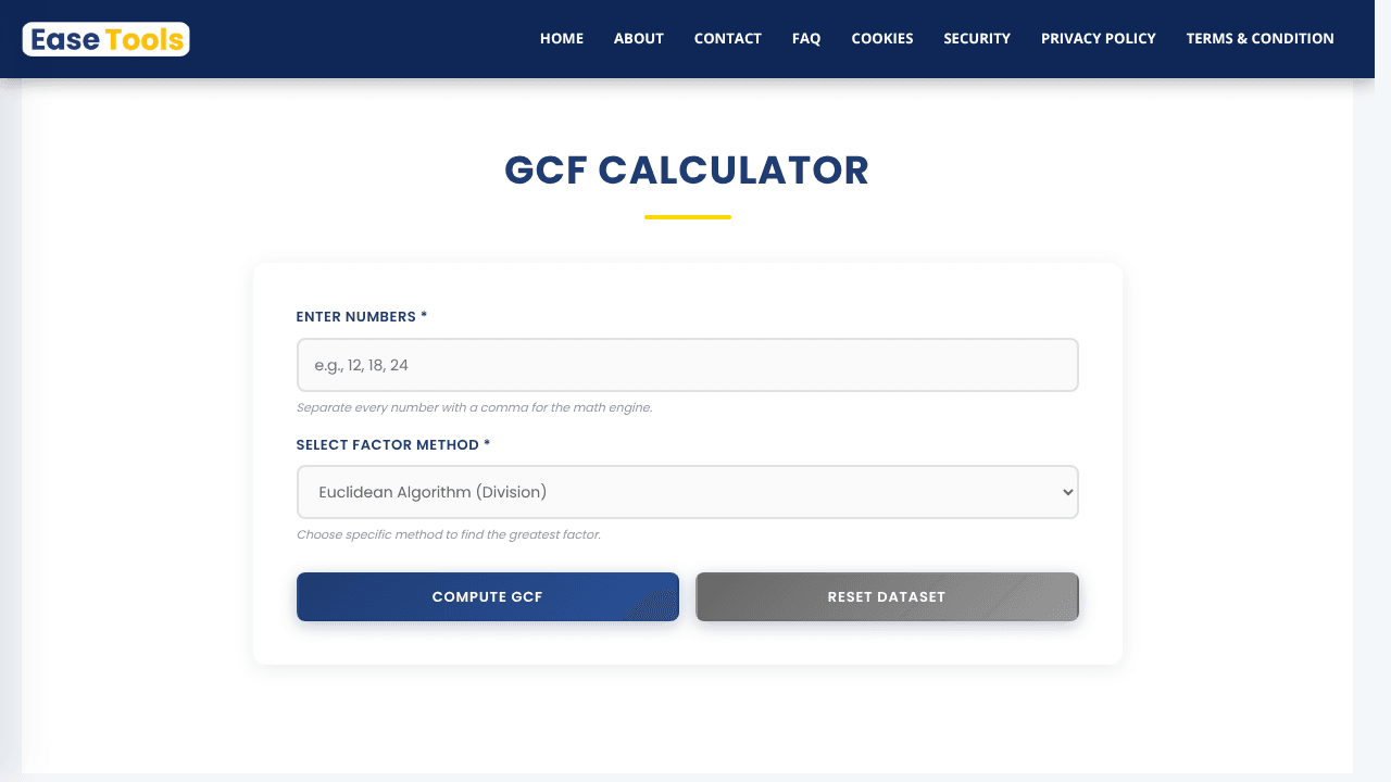 GCF Calculator