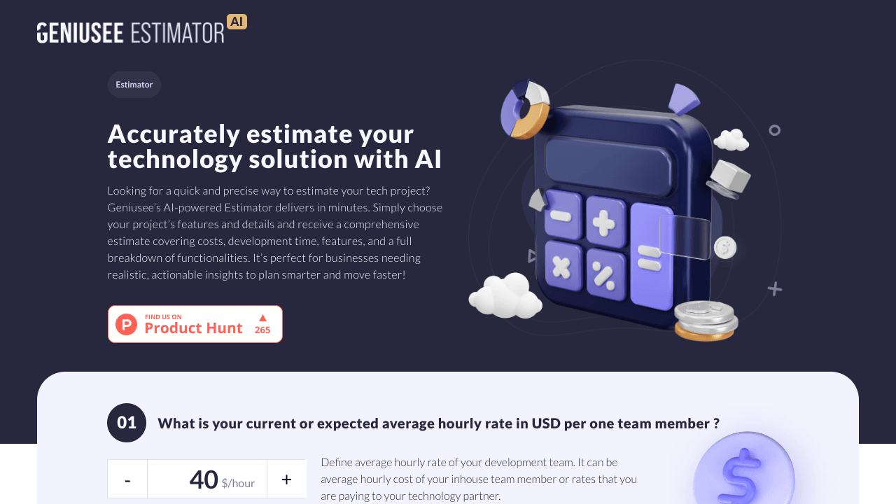 Geniusee AI Estimator