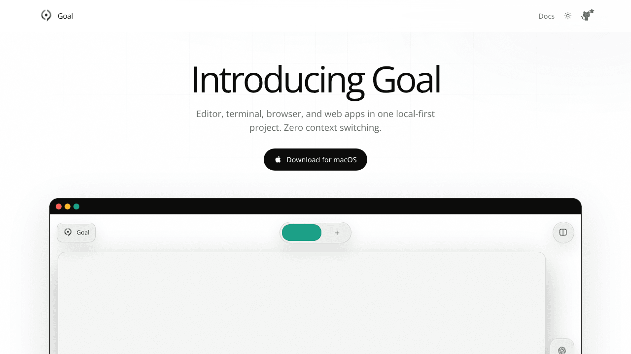 Goal — one workspace.