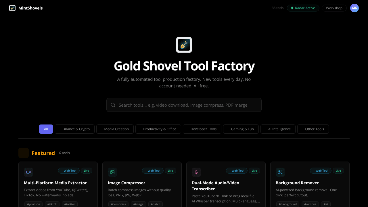 Gold Shovel Tool Factory