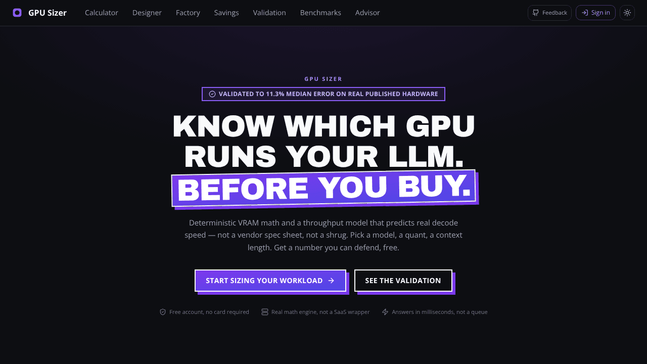 GPU Sizer