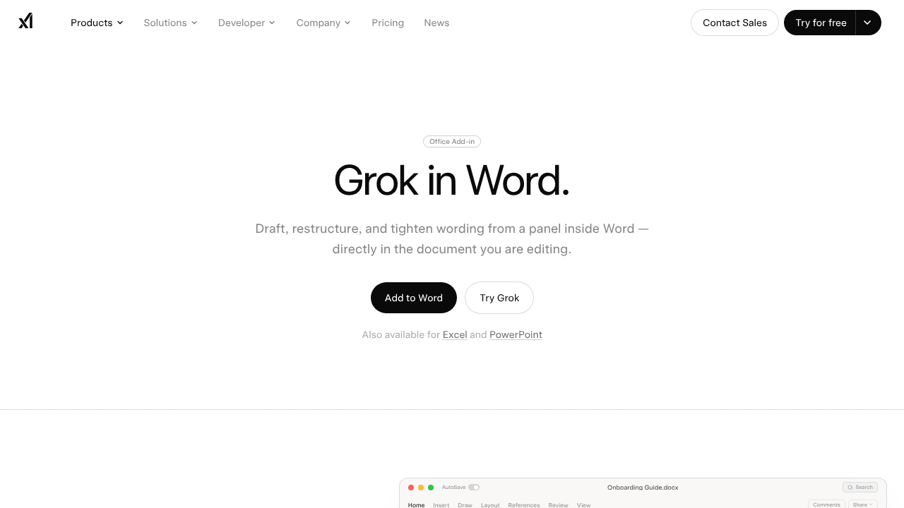 Grok by SpaceXAI for Word