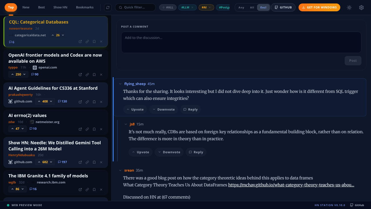 Hacker News Station