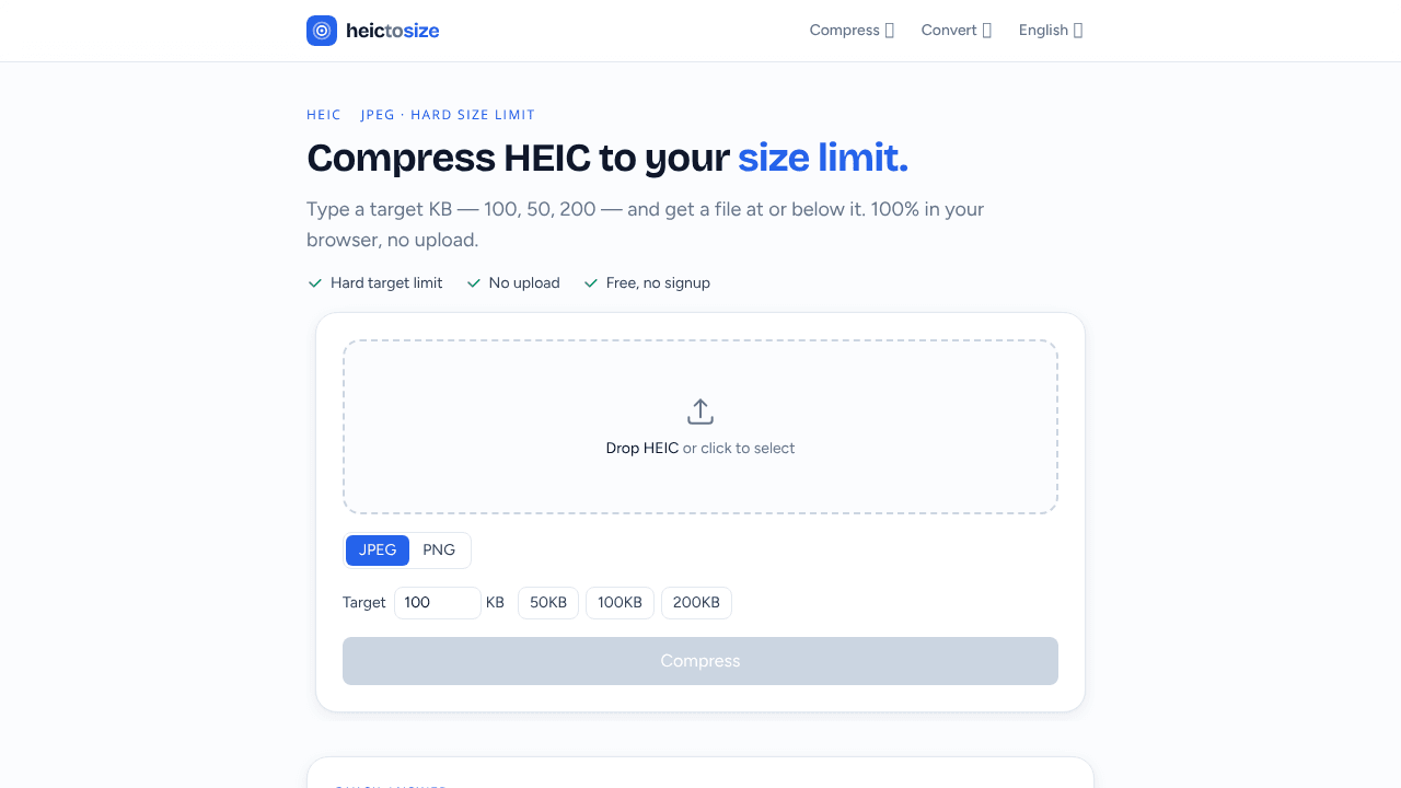 HEIC To Size