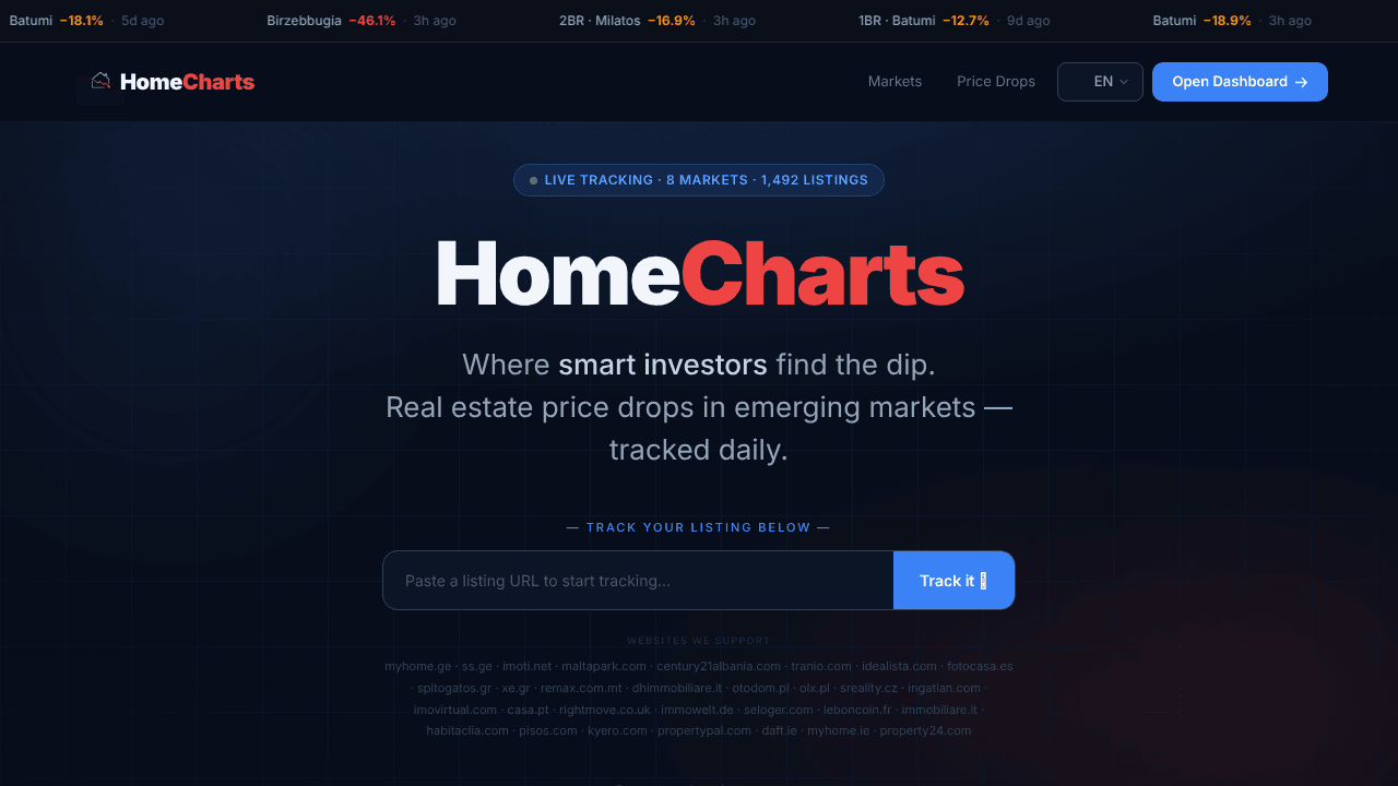HomeCharts- Property Price Drop Tracker