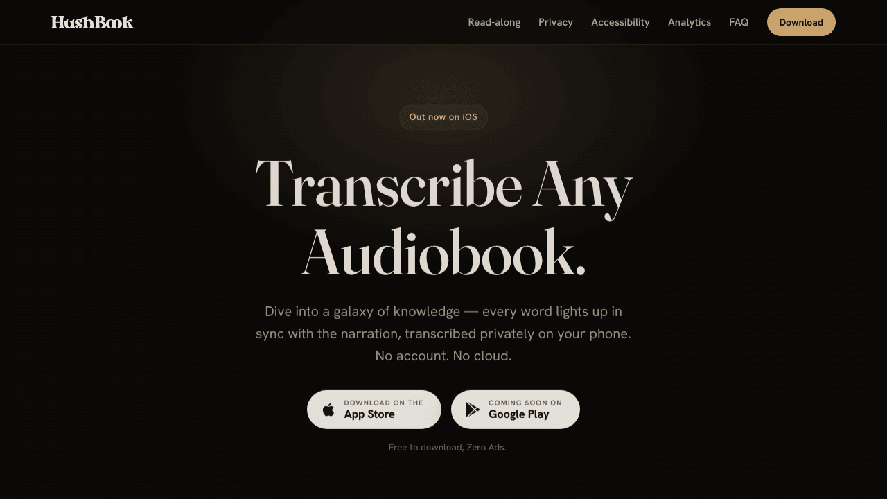 HushBook: Read while you listen