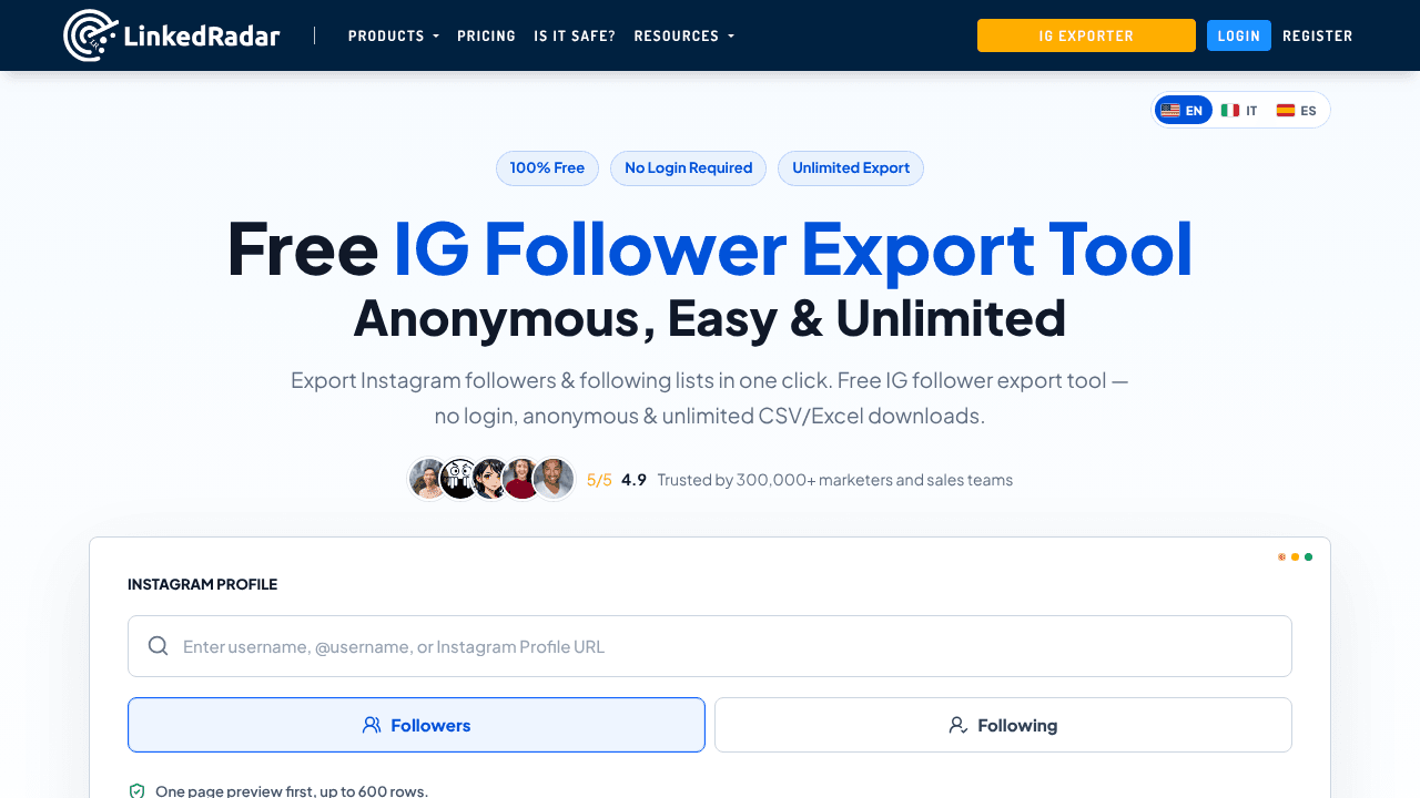 IG Follower Export Tool