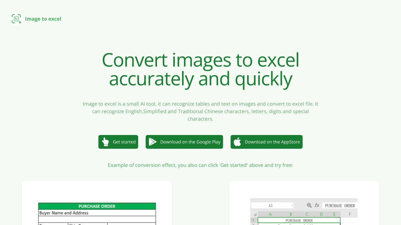 Image to excel