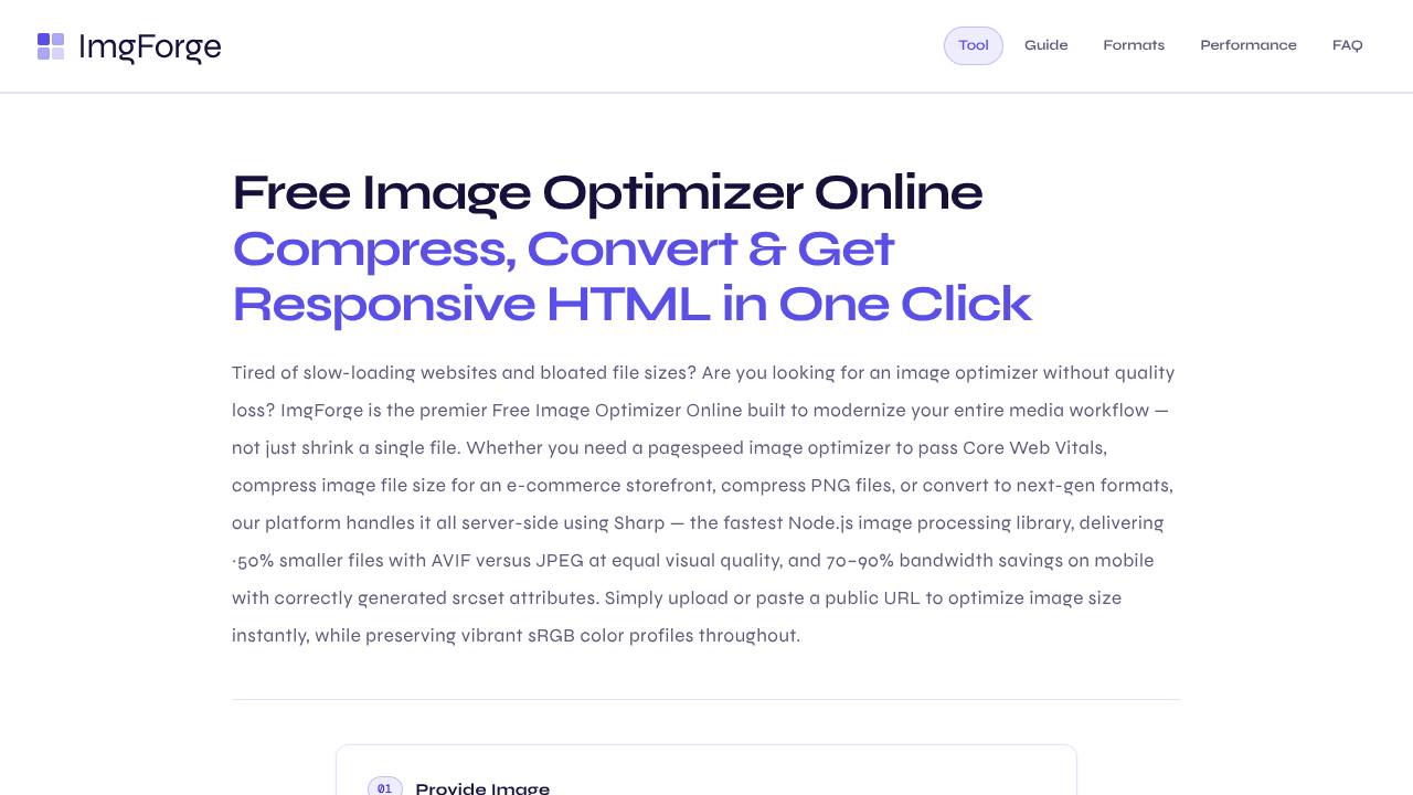 ImgForge — Free Image Optimizer Online