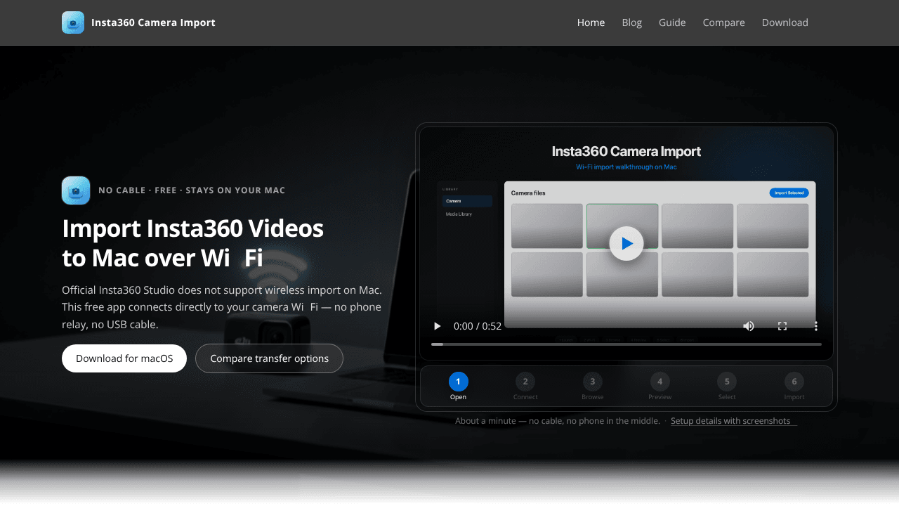 Insta360 Camera Import for Mac