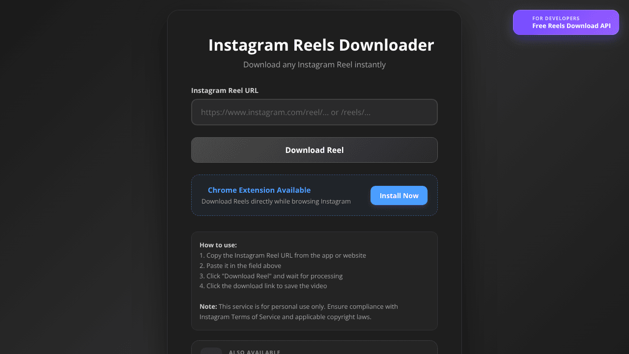 Instagram Reels Downloader
