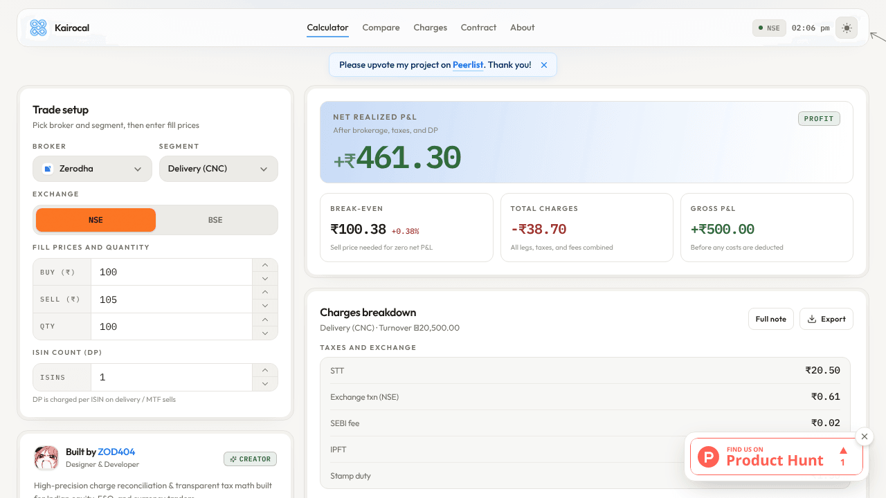 Kairocal - The Brokerage Calculator