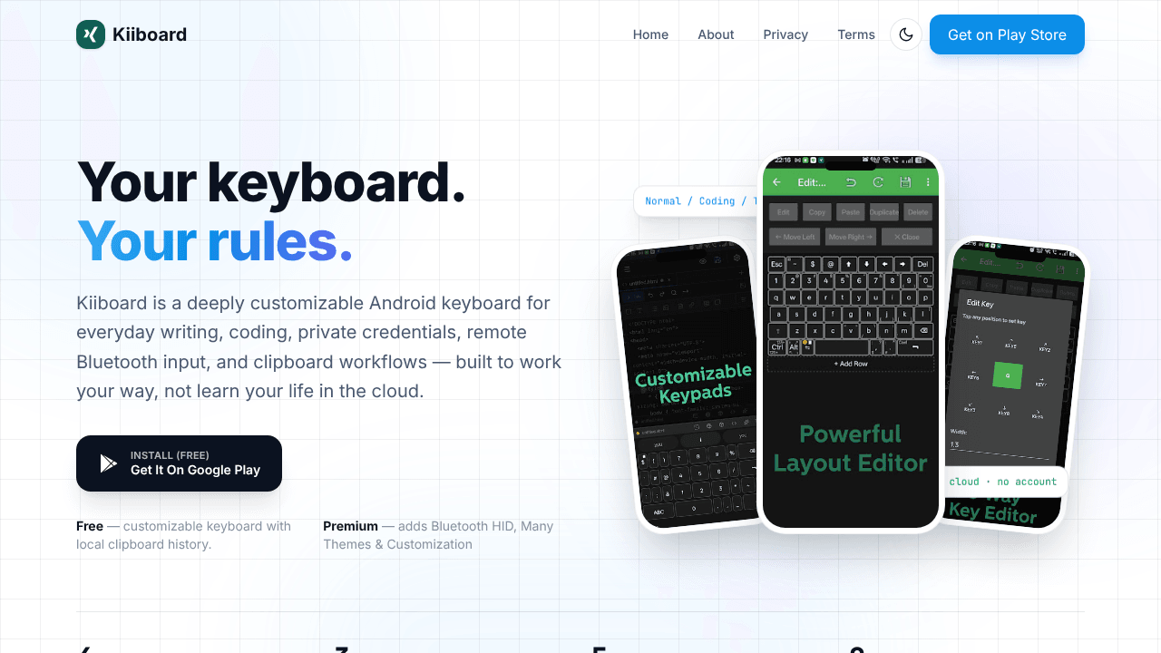 Kiiboard : Keyboard for Coding