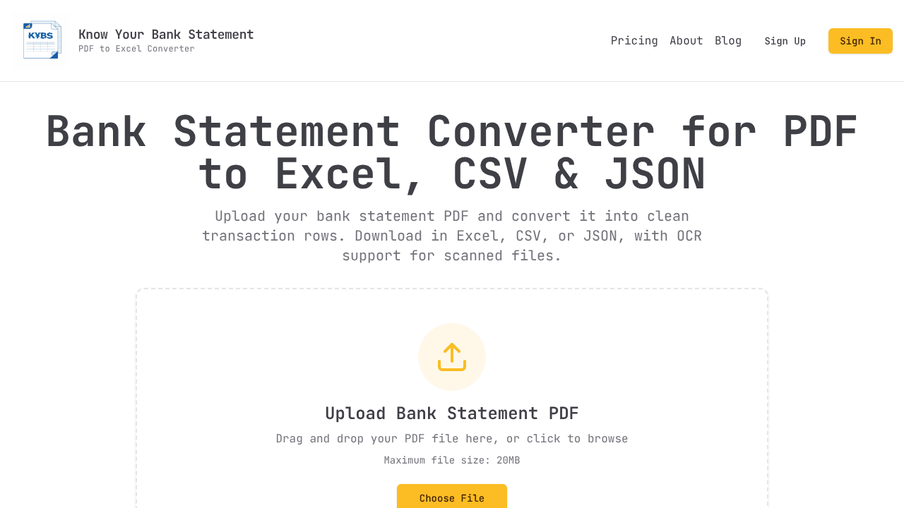 Know Your Bank Statement