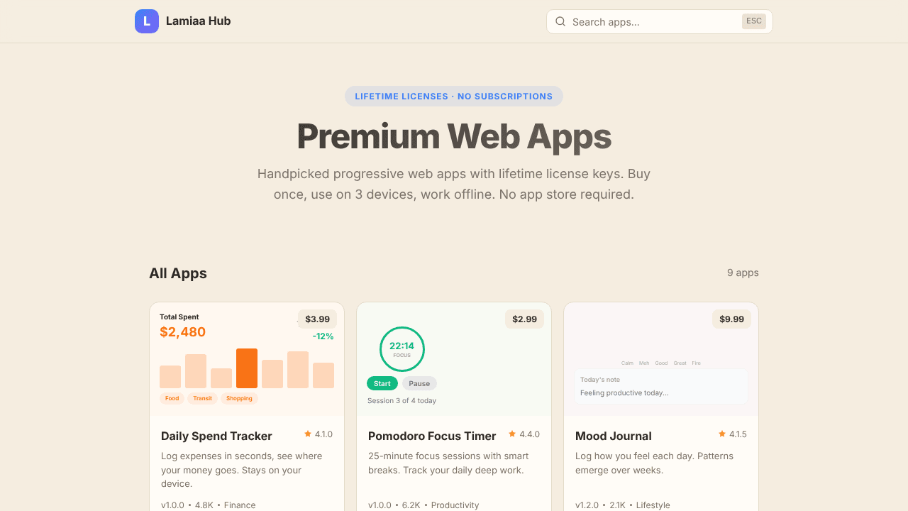 Lamiaa Hub — Premium PWA Marketplace