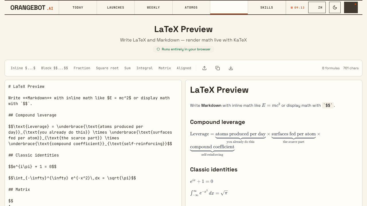 LaTeX Preview by OrangeBot