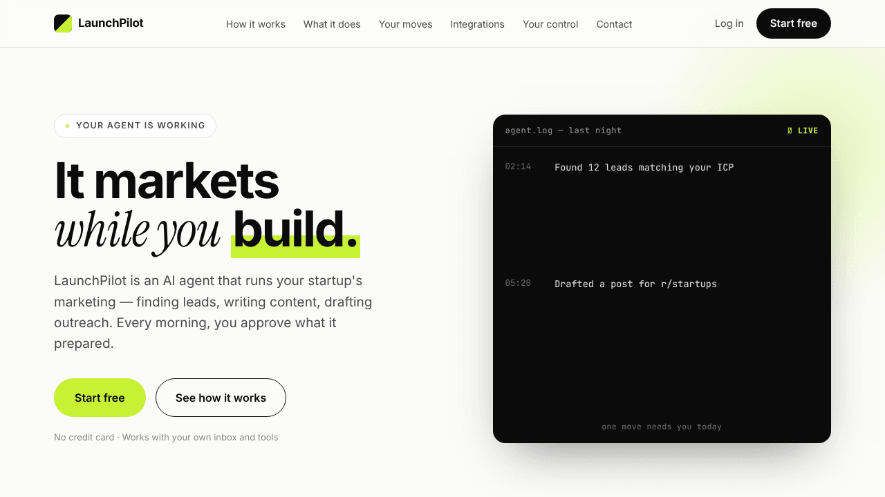 LaunchPilot — It markets while you build