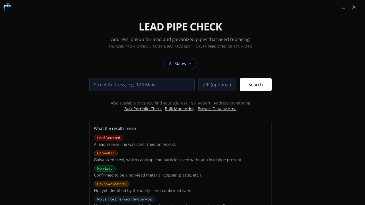 Lead Pipe Check