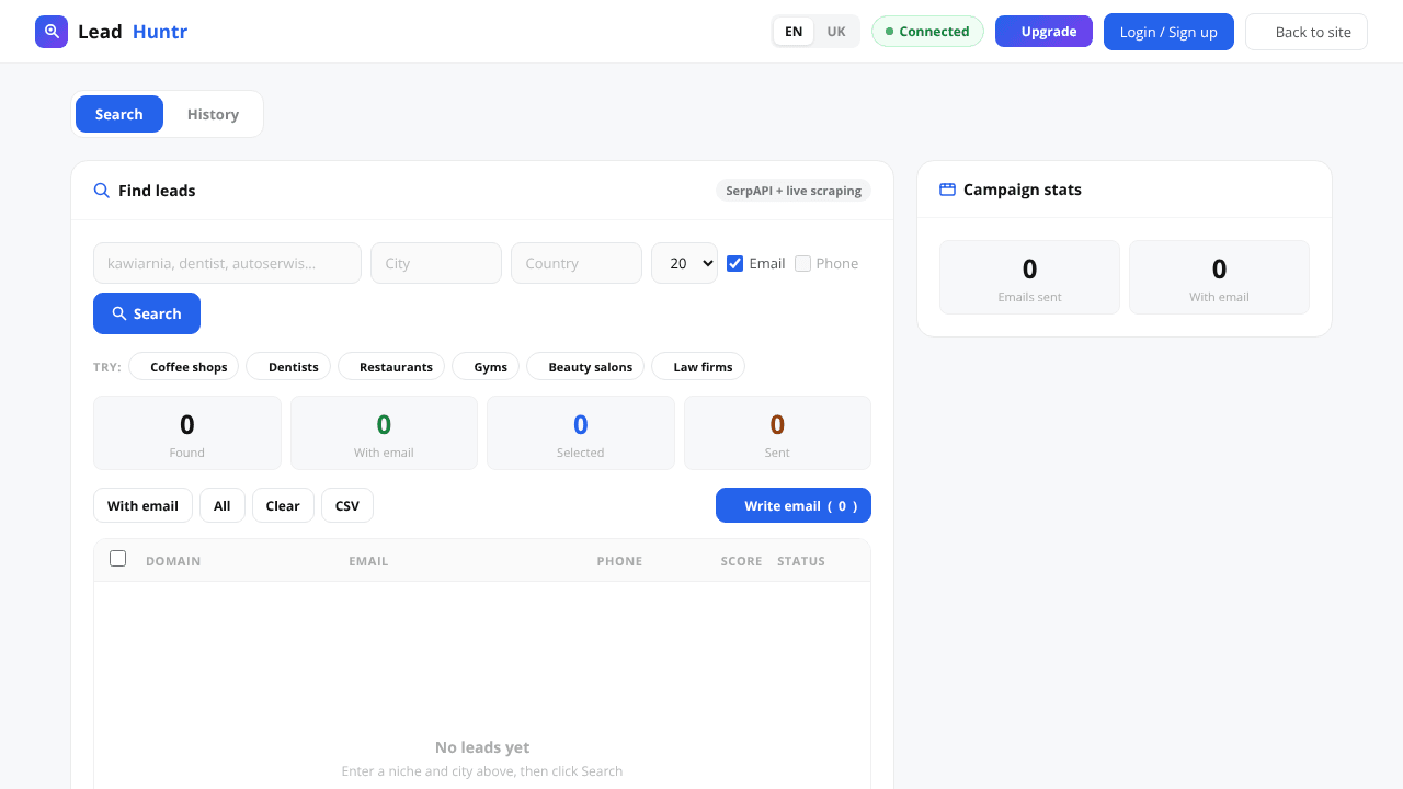 LeadHuntr — App