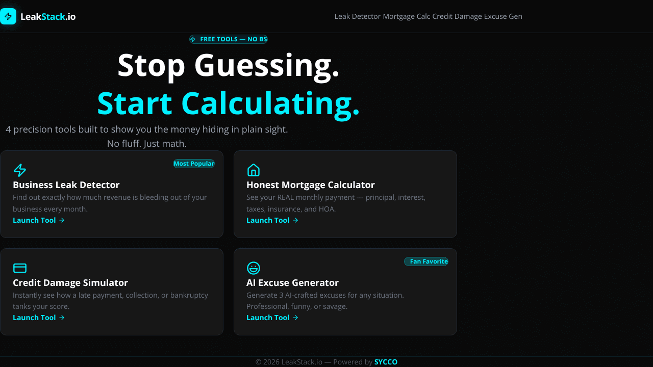 LeakStack.io — Find Your Revenue Leaks