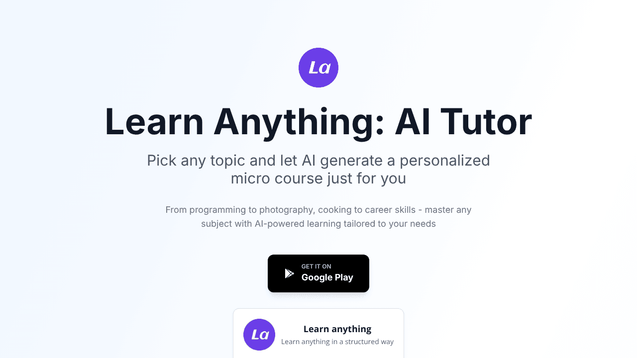 Learn anything: AI Tutor