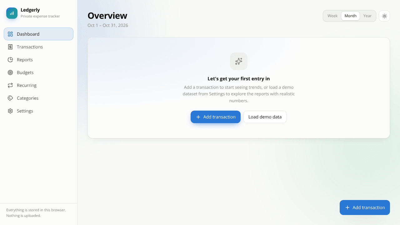 Ledgerly — Expense Tracker