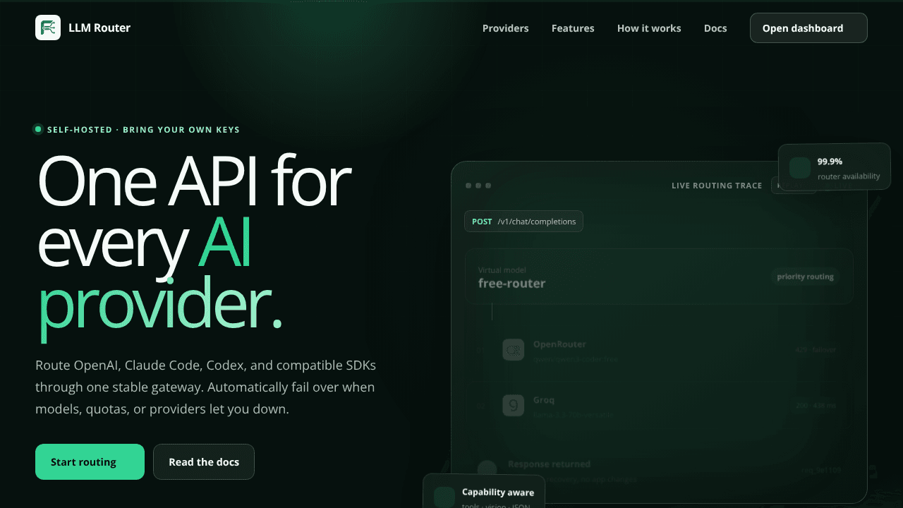 LLM Router · One API for every provider