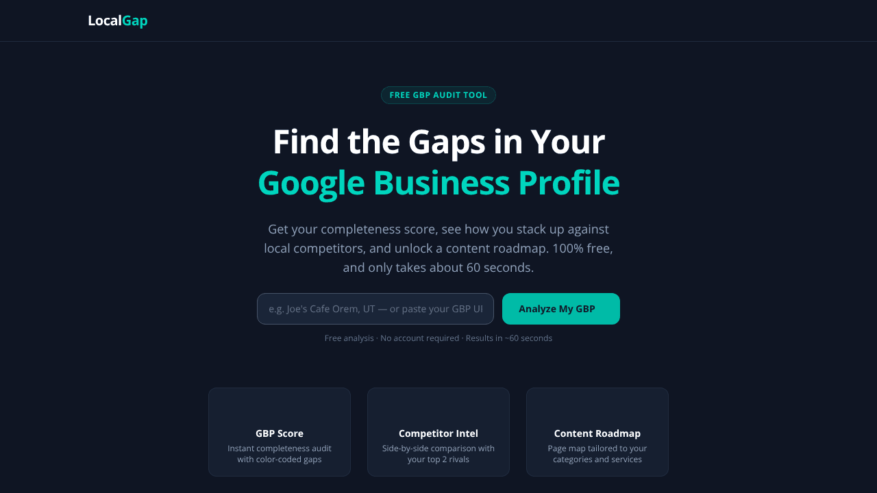 LocalGap — GBP Audit Tool