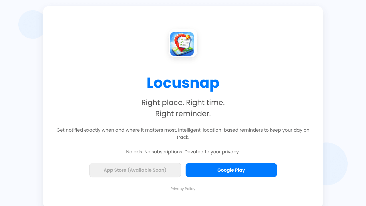 Locusnap: Location Reminders