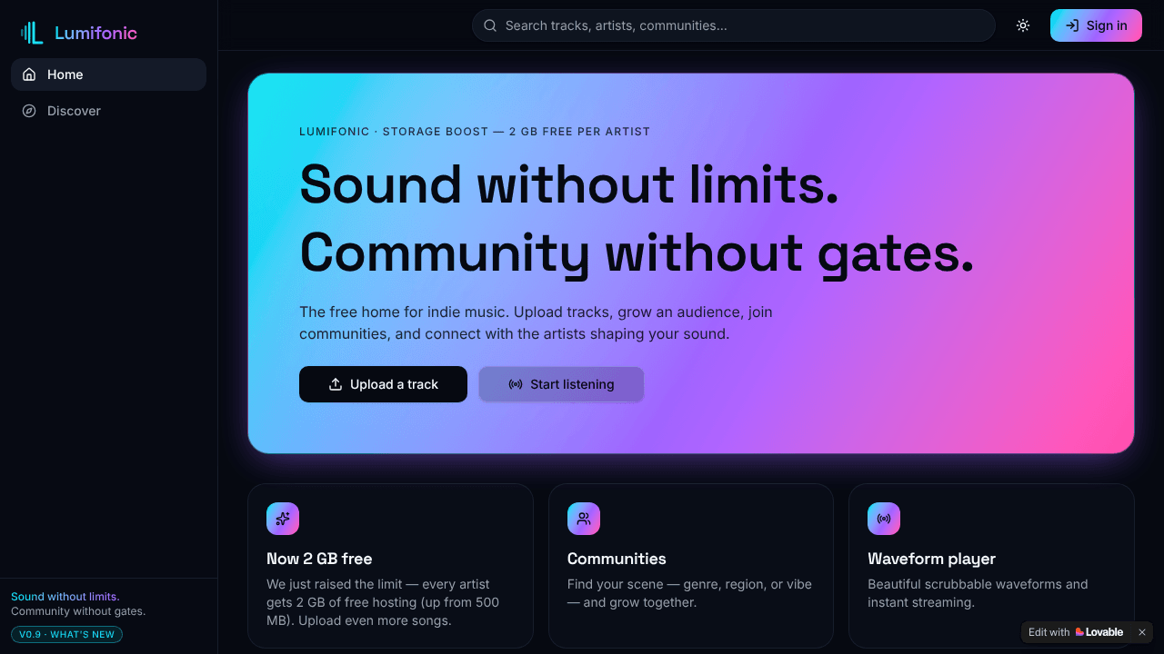 Lumifonic — Free music streaming 