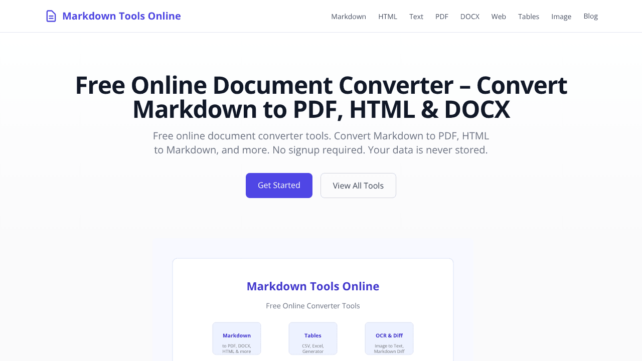 Markdown Tools Online