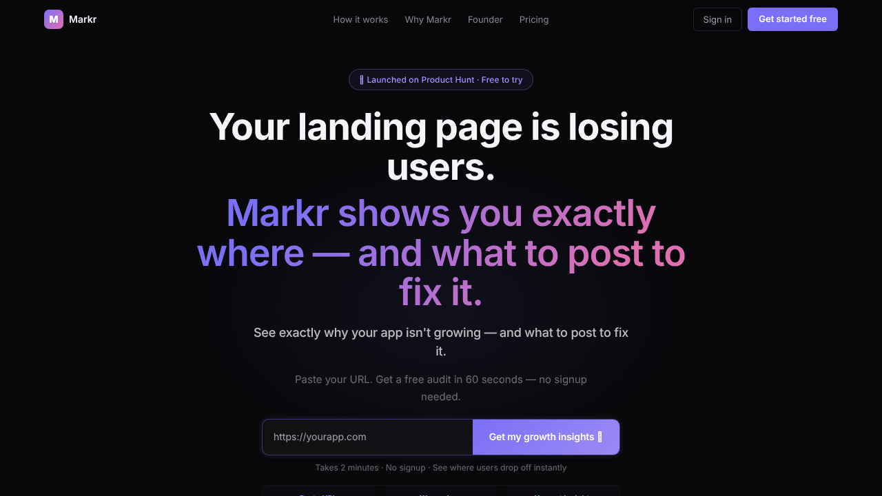 Markr, Growth Intelligence for Founders